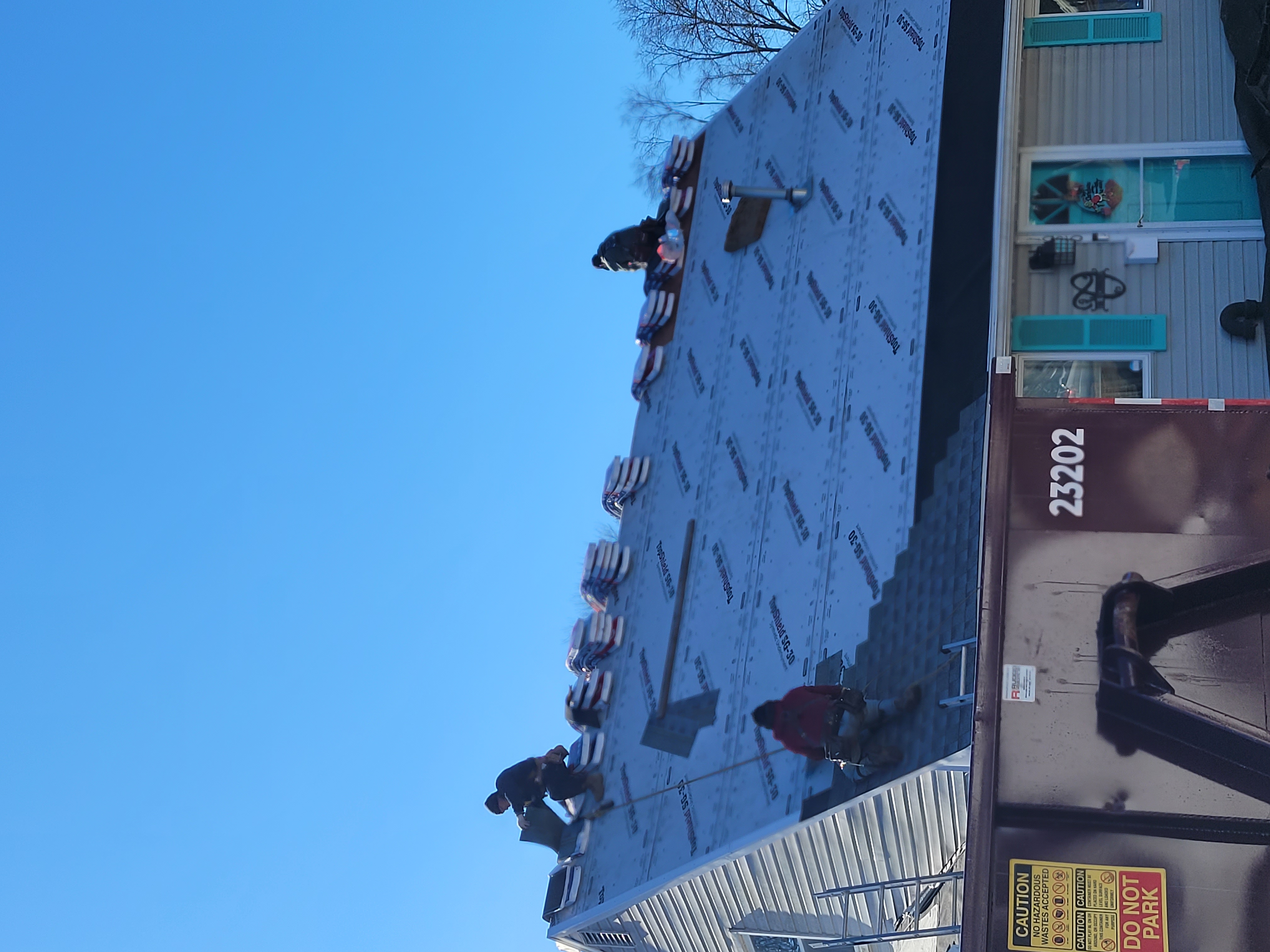 Jersey Strong roofing crew installing a new shingle roof on a home in Union County, NJ